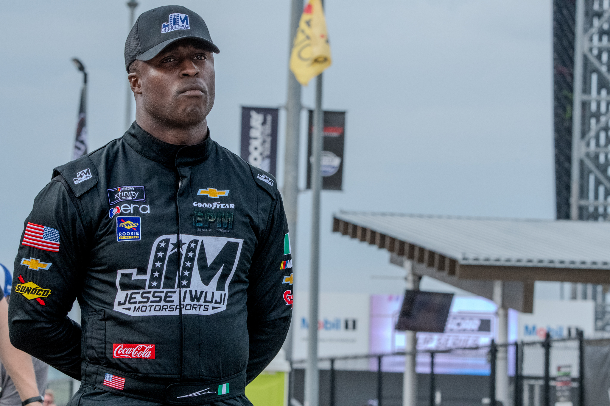 Jesse Iwuji 2025 at Talladega. Talladega NASCAR Weekend Experience
